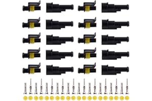 MUYI 10 Kit 1 Pin Way Waterproof Electrical Connector 1.5mm Series Terminals Water Resistend