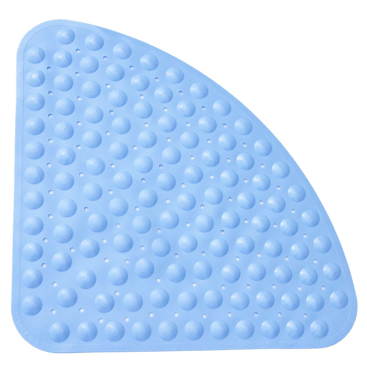 Bathsafe Sector Rubber Corner Shower Mat Anti-slip Quadrant Bath Mat Anti-Bacterial Suction Mat for Shower or Tub,Non-slip Bathtub Mat,53x53CM,Blue
