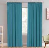 H.Versailtex Blackout Thermal Curtains Teal 66x90 2 Panels + Tiebacks view 2