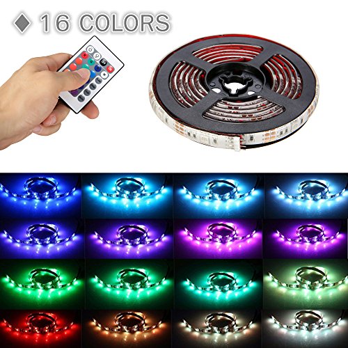 SOLMORE LED Strip Lights, RGB 4.9ft 45 LED Battery Waterproof Flexible Rope Ribbon Lights TV Backlight Battery-powered with Wireless Remote Control,Decoration Lights for DIY Party Living Room 150cm - Thumbnail 4