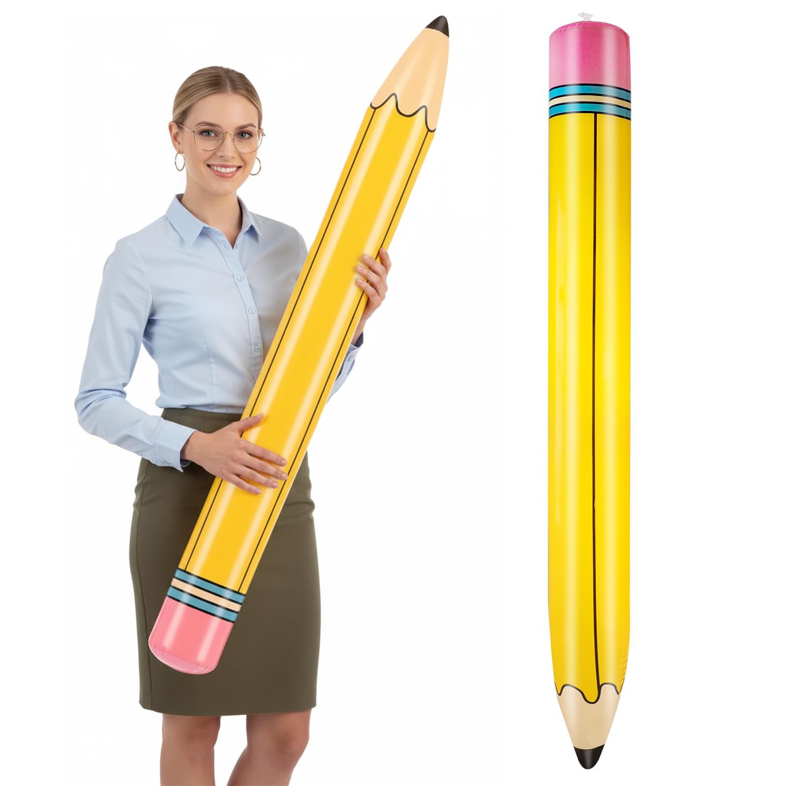 Photo 1 of 43 Inch Inflatable Pencil Balloon - Giant Large Crayon Inflatable Balloon The First Day for Classroom Garden Hanging Photo Prop Birthday Party Favor