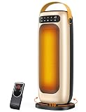 KQPZ Space Heater, 1500W PTC Ceramic Electric Heaters for Indoor Use with Remote, 4 Levels Room Heater with LED Touch Display, 110° Oscillation,10H Timer,Fast & Safe Portable Heater for Bedroom Office