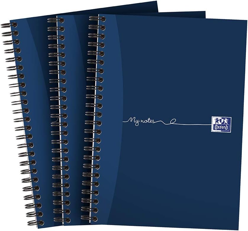 Oxford My Notes A5 Notebook Pack of 3 Navy 200 Pages 8 mm ruled