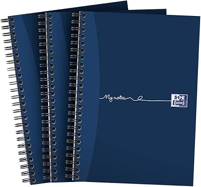 Oxford My Notes A5 Notebook Pack of 3 Navy 200 Pages 8 mm ruled