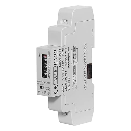 Stromzähler Wechselstromzähler für Hutschiene Hutschienenzähler MID geeicht zugelassen DRS205A, S0 Interface mit 1000 imp/kWh