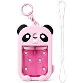Edornace Panda Hand Sanitizer Case, Compatible with Touchland 1 FL OZ Mist | Adjustable lanyard &amp; keychain, durable silicone cover, trendy purse charm, everyday travel commute essential, gift for her