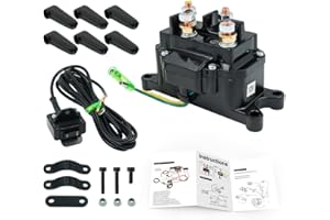 Triumilynn 12V 250A Winch Solenoid Relay Contactor & Winch Rocker Thumb Switch Combo for ATV UTV 1500lb-5000lb Polaris, Warn # 63070 62135 74900 70715 2875714
