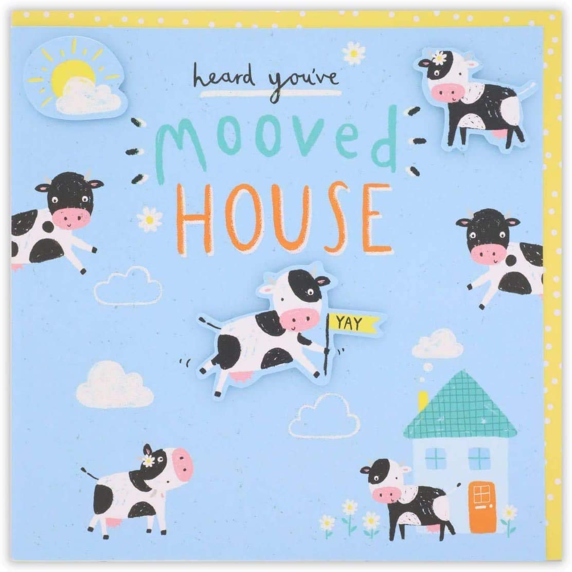 Clintons: All Over Cows, New Home Card, 159x159mm, Multi-Colour, 1164693