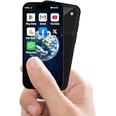 Leemoosa 4G Unlocked Mini Smartphone 3GB+32GB,3.88" HD Touch Screen,Android 12,Dual SIM, Face ID,GPS, Quad-Core,1950mAh Battery,Compact Pocket Small Phone for Kids Students Backup Mobile Phone Black