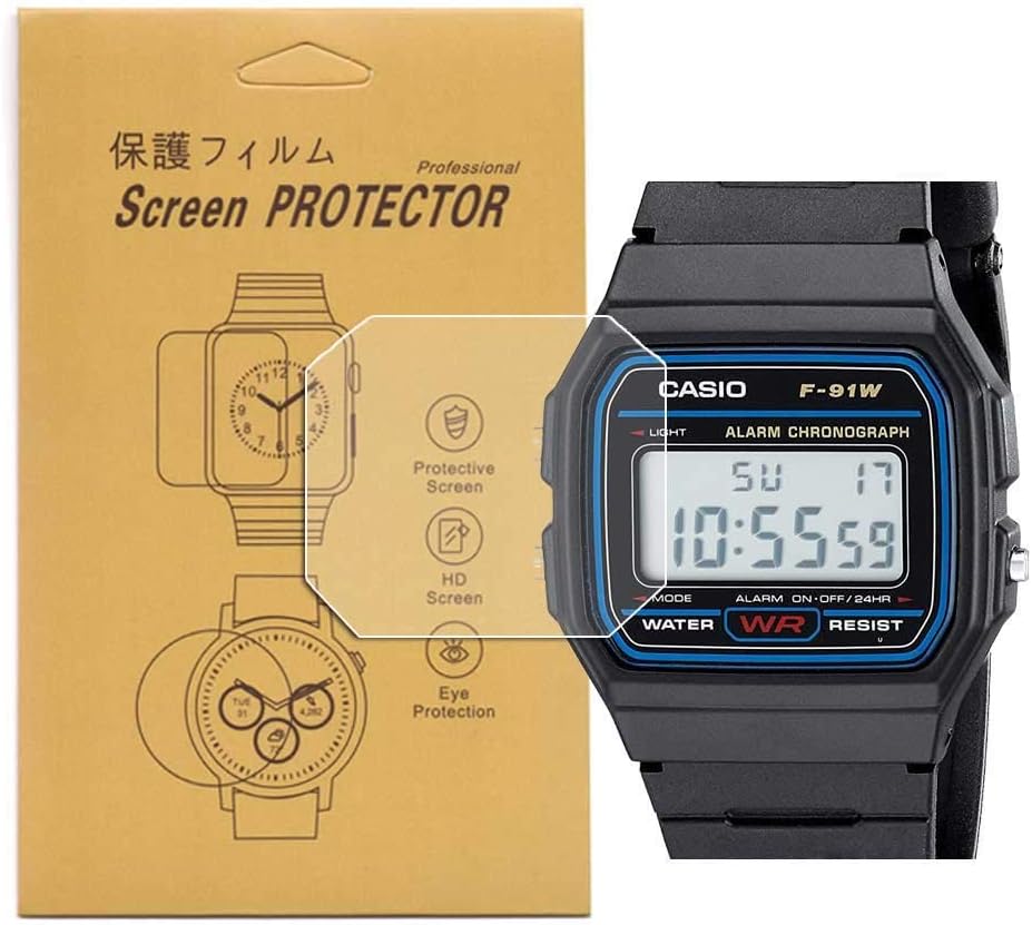 [5Pack] for Casio F91W1 Watch Screen Protector,Full Coverage Screen