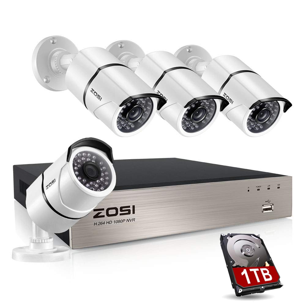 ZOSI 1080P POE Add-On IP Security Camera, 100ft Night Vision, Outdoor/Indoor