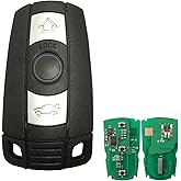 3 Buttons Keyless Remote Car Key Fob Fit for BMW 3 5 Series X5 X6 315MHz KR55WK49127 KR55WK49123 (Black)