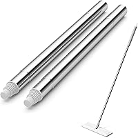 JOYMOOP Mop Handle Extension Rods, for Extending & Replacing Flat Mop, Stainless Steel Mop Handle Rods, Pack of 2 pcs Rods