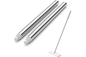 JOYMOOP Mop Handle Extenders for Flat Mop Extending, Adjustable Steel Mop Sticks, Pack of 2