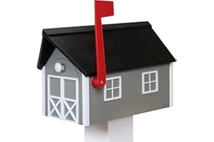 Peaceful Classics Poly Mailbox- Durable, Weather-Resistant Amish Craftsman Mailboxes for Outside Uses Like Front Yard and Road Side- Long-Lasting, Decorative, Modern Mailbox (Gray).