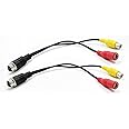WANYING (2 pcs Pack) M12 Extension Cable - 4 Pin Connector - 4P Male to RCA AV for Car Camera