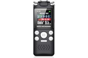 Depisuta Digital Voice Recorder, Voice Activated AI Noise Reduction Tape Recorder with Playback 1536kbps High Sensitivity Mic