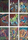 1994 Fleer Marvel Universe Series-V New Complete 9-Card Rainbow Border Power Blast Chase Set