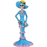 Dod Blue Senorita Mexican Traditional Skeleton Figurine