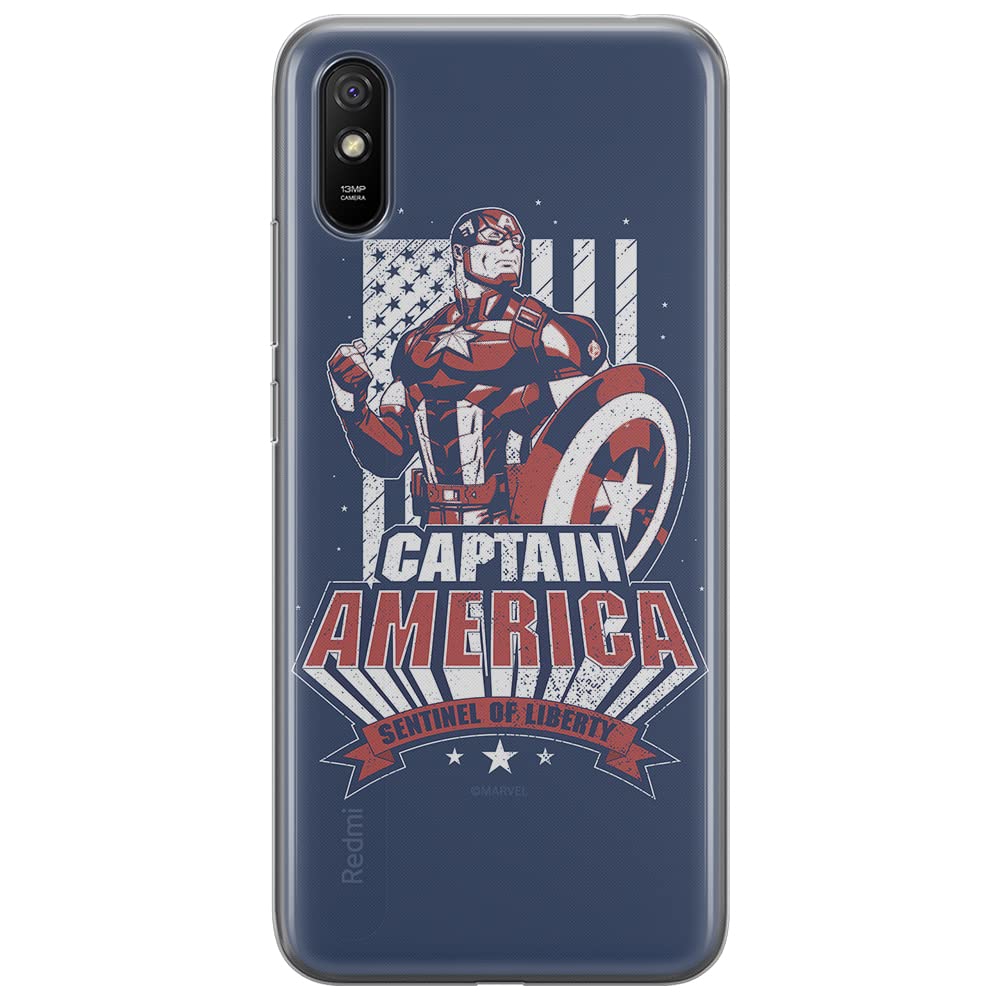 ERT GROUP mobile phone case for Xiaomi REDMI 9A original and officially Licensed Marvel pattern Captain America 018 optimally adapted to the shape of the mobile phone, case made of TPU