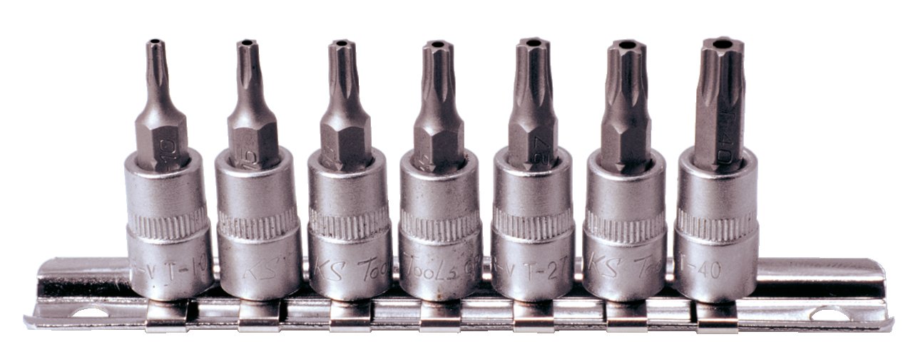 KS Tools 911.1460 1/4-inch Tb10-Tb40 Tx Bit Socket Set (7 Pieces)
