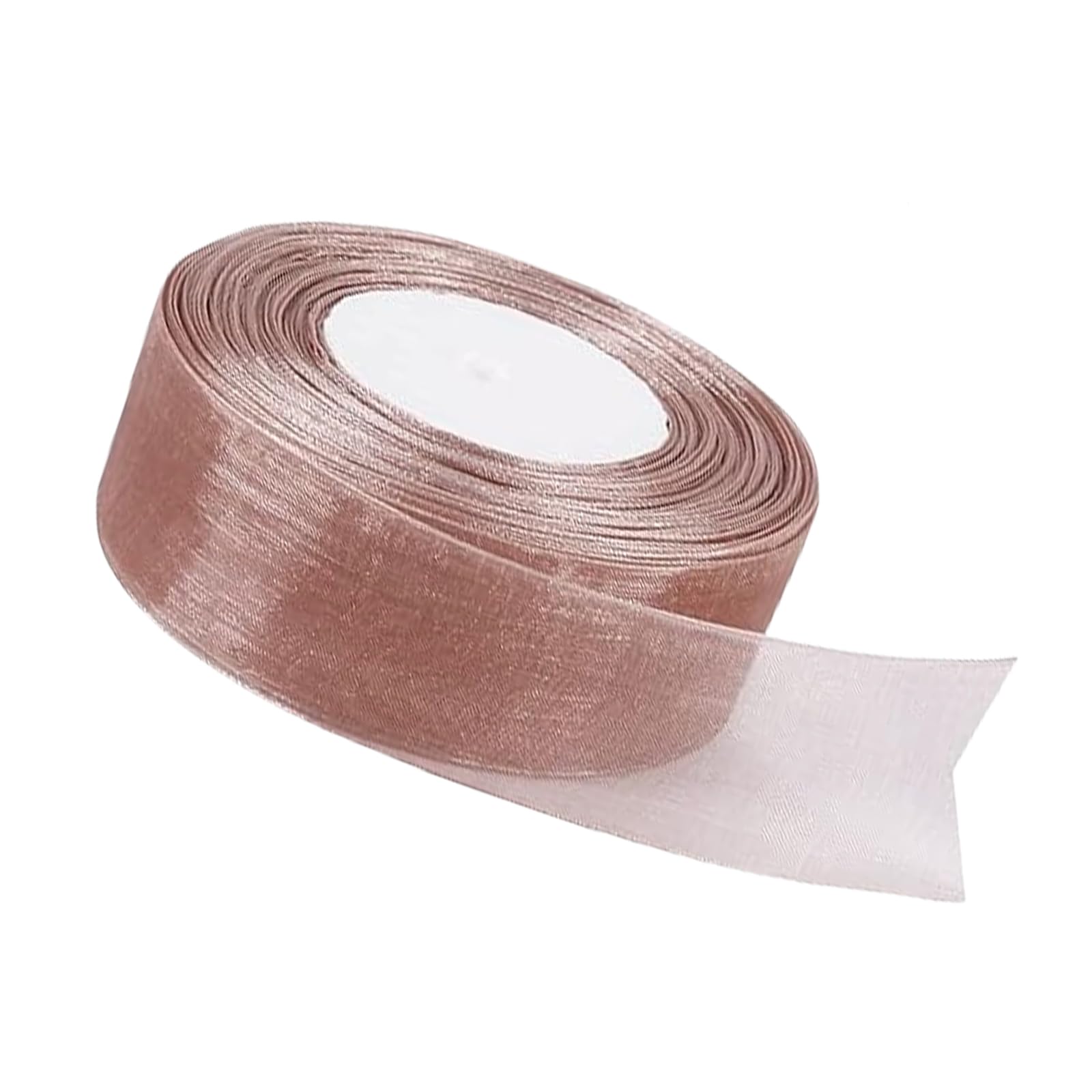 40mm Silver Brown Organza Ribbon for Gift Wrapping - 45M, Thick Ribbon for Gift Wrap, Hair Bow, Christmas, Wedding, DIY Crafts, Car
