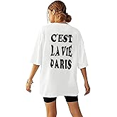 Womens Oversized Tshirts Graphic Tees: Casual Cute Short Sleeve Baggy Shirt Loose Fit Summer Top