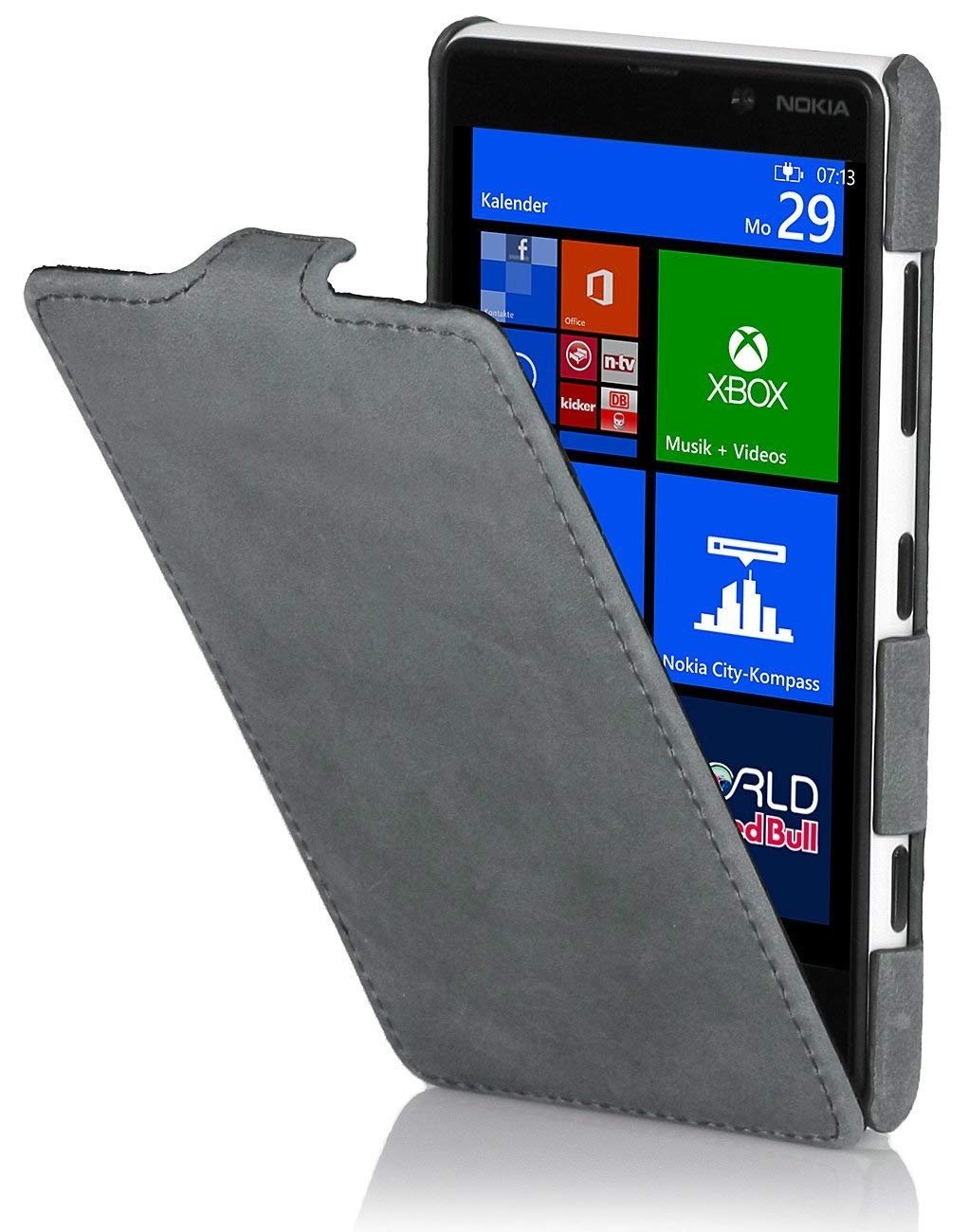 StilGut Ultraslim Case made of leather for Nokia Lumia 820 - Old Style Storm Grey โ image 1