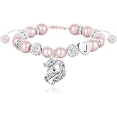 C-leen Valentines Day Gifts for Kids Teen Girls,Unicorn Heart Initial Bracelets for Girls Teen Girl Gifts Trendy Stuff Birthday Valentines Day Gift for Women Teens Kids