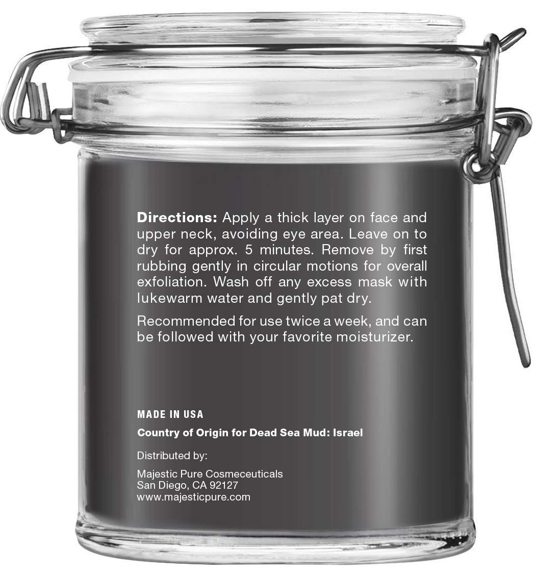 MAJESTIC PURE Dead Sea Mud Mask Infused With Tea Tree Oil - Supports Acne Prone and Oily Skin, for Women and Men - Fights Whitehead and Blackhead - Helps Reduce the Appearances of Scars - 8.8 oz : Beauty