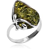 Ian and Valeri Co. Green Amber Sterling Silver Ring