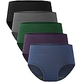 BAMBOO COOL Women's Underwear High Waisted Briefs Full Coverage Soft and Breathable Panties, 5-Pack