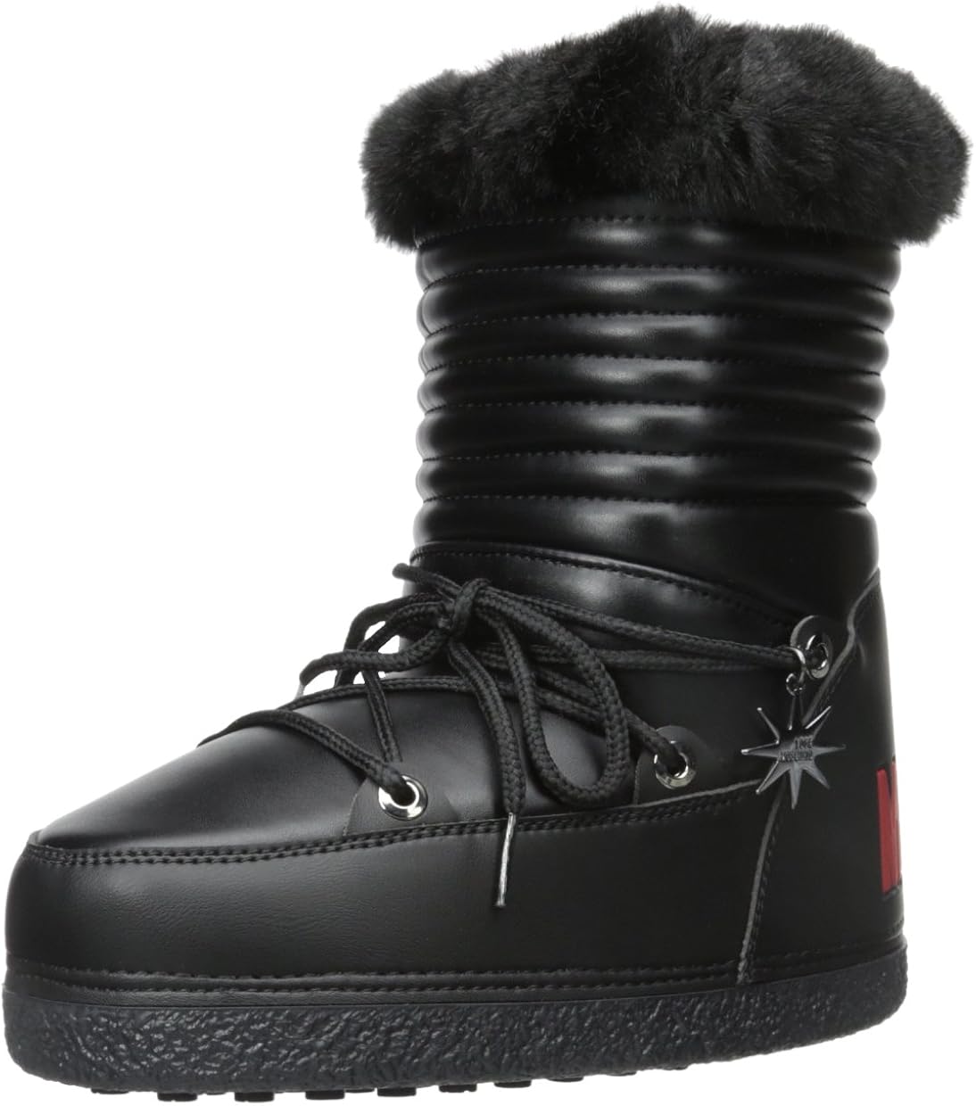 Love Moschino Women's Furry Moon Boot Winter Boot, Black