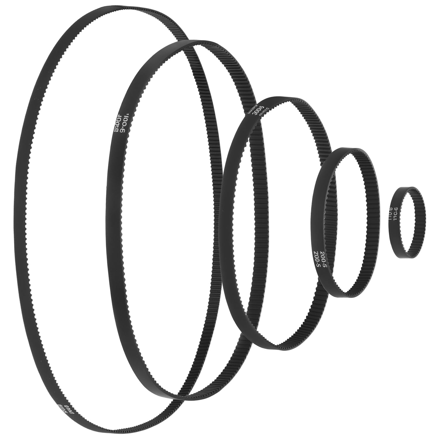 QWORK® 5pcs GT2 Timing Belt Closed Loop Rubber Belt 6mm width Suitable for 3D Printer, 110mm 200mm 300mm 400mm 610mm