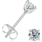 TIMEFASHION 0.3-2CT Moissanite Stud Earrings for Women or Men | D Color VVS1-Clarity Moissanite, 14K Gold-Plated Classic 4 Pr