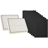Nispira HEPA Filter with 4 Pre-Carbon Filters Compatible with Whirlpool Whispure Air Purifier Models AP25030K, APR25530L, APR25130L; Replaces Part # 1183051 1183051K, 2 Sets