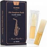 ELARVIO Alto Saxophone Reeds, French Cut Natural Cane, Strength 2.0