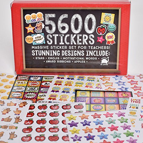 Josephine on Caffeine Teacher Stickers for Kids Bulk Teacher Supplies Value Pack 5600 Reward
