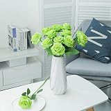 Tifuly 12 PCS Artificial Roses 50cm Silk Long Stem Bouquet Green view 6