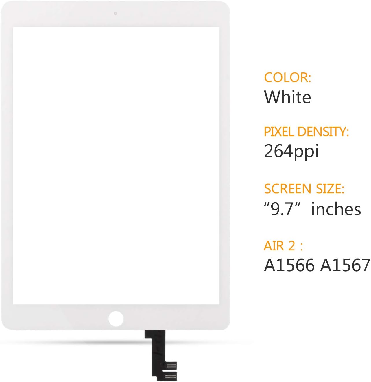 For Ipad 6 Air 2 A1566 A1567 Touch Screen Replacement Digitizer Glass Assembly Kits, Free tempered film - Image 4