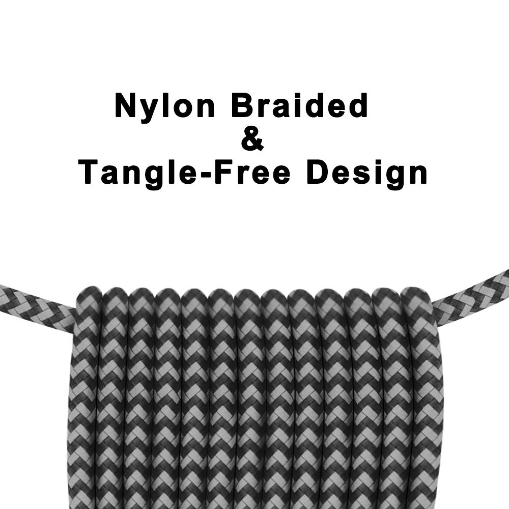 USB Type C Cable, AIRGINE Nylon Braided Fast Charging Cord (2Pack, 6.6ft, Grey) Compatible for Samsung Galaxy S9 Plus S8 Plus Note 9 and Other Type C Cable Design Devices