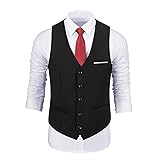Men's Suit Vests Slim fit Black Vest Men Business