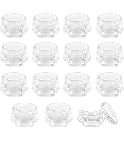 50 Kleine Kosmetikbehälter 5ml/5g - Leere Probentöpfchen Aus Plastik Für Cremes, Lidschatten & Mehr