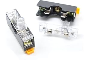 Oiyagai 5pcs AC 250V 10A Fuse 6mm x 30mm + 5pcs Fuse Holder Base FS101