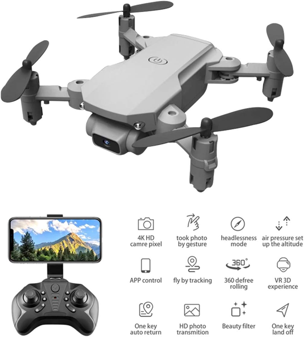 LNLJ Wifi FPV 4K HD Camera Drone, Foldable Drone RC Quadcopter with Altitude Hold, Gravity Control, Gesture Sensing, Toy for Adults Beginners