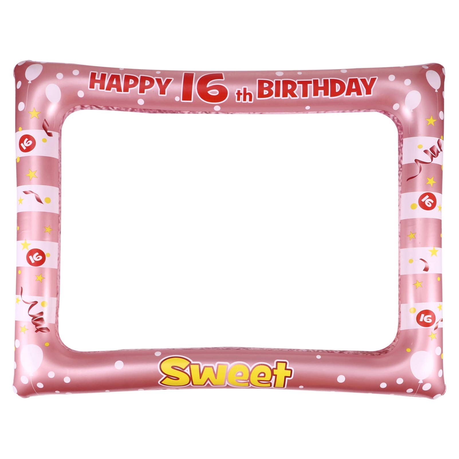 PRETYZOOM 16th Birthday Inflatable Photo Frame 18th Photo Booth Props 16th Birthday Party Accessories Decoration for Boys Girls