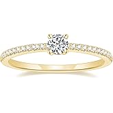 TIGRADE 1.5mm Women Eternity Ring Round Cubic Zirconia Anniversary Ring CZ Pave Promise Wedding Band Size 3-12