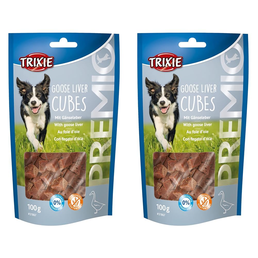 PREMIO Goose Liver Cubes - Trixie Goose Liver Candy for Dogs. 100g Sachet (Pack of 2)