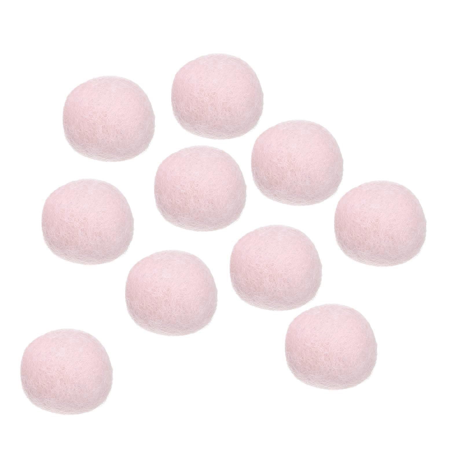 PATIKIL Wool Felt Balls Beads Wool Felting Pom 3cm 30mm White Pink for Home Crafts Handcrafts Project DIY Pack of 10