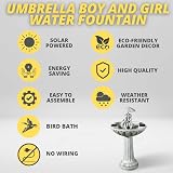 Garden Mile Solar Powered Umbrella Boy & Girl Water Fountain view 5